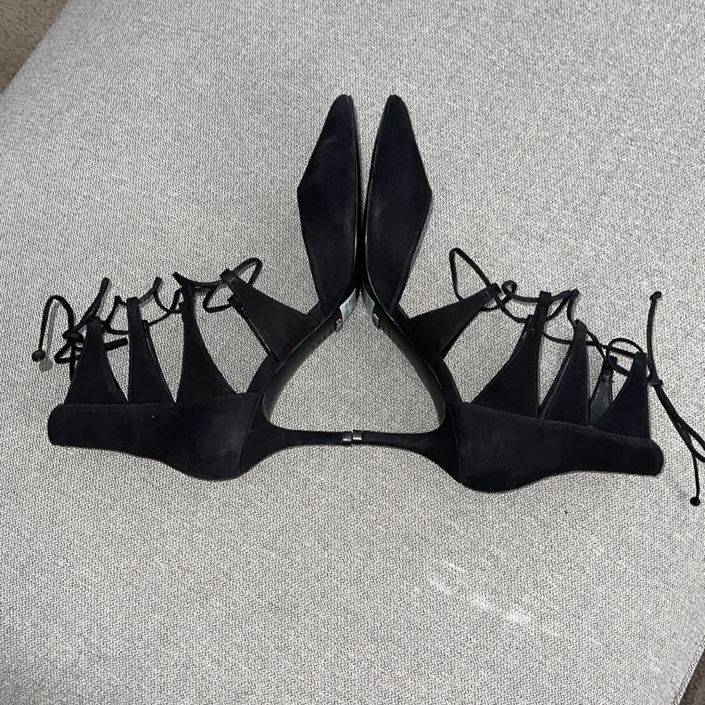 Schutz Suede Lace Up Heels - Picture 4 of 10